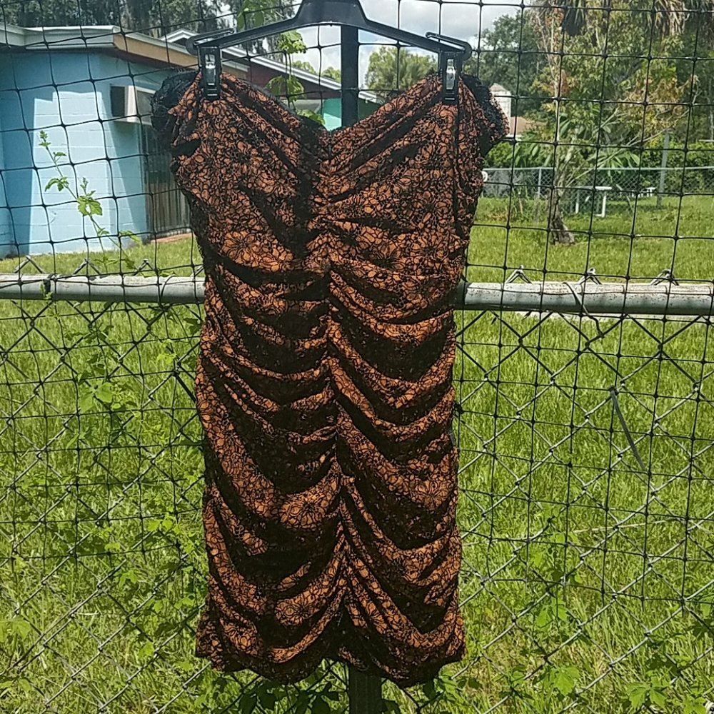 NWT Nasty Gal Metallic Bandeau Mini Lace Dress - Size 8 - Stunning & Stylish!